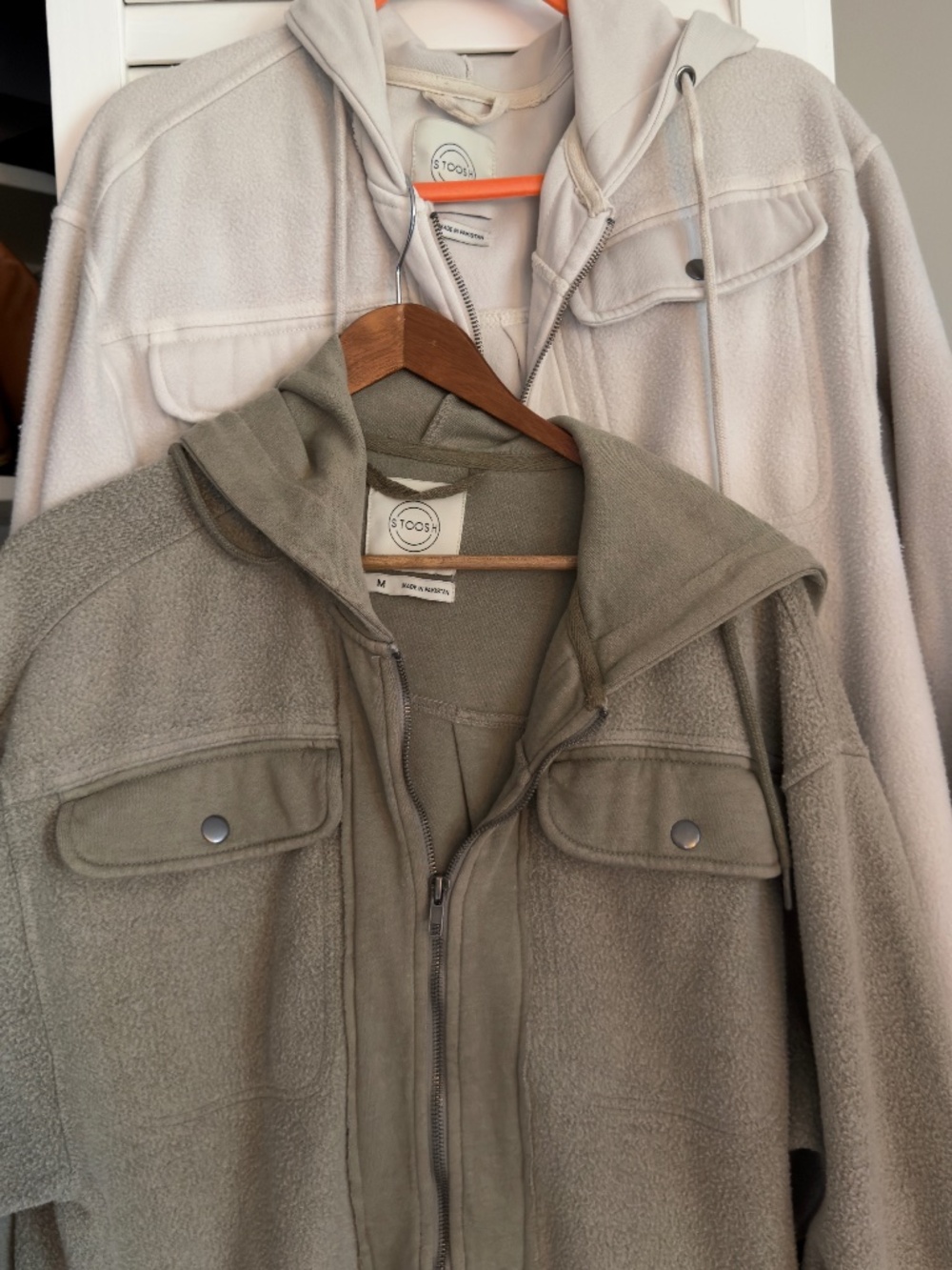 2 Fleece sweatshirt zip up jackets with hood